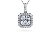 Asscher Diamond Pendant in Platinum